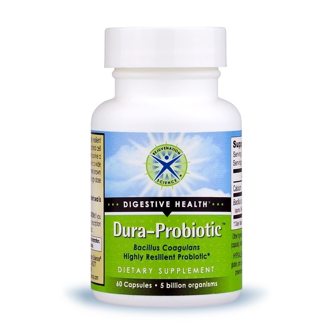Dura-Probiotic™-Bacillus Coagulans; Rejuvenation Science; 5B CFU; 60 capsules