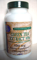 Green Tea Extract; Nat; 500 mg; 180 capsules