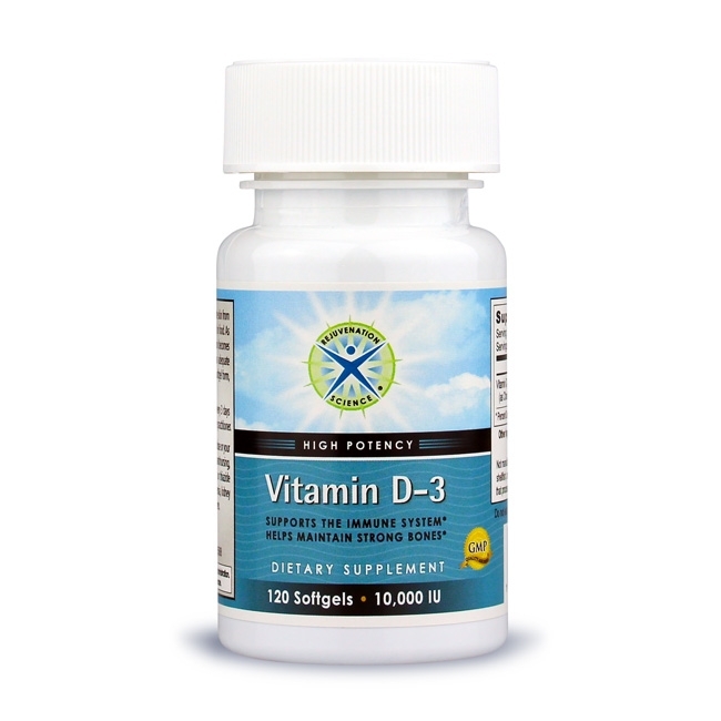 Vitamin D-3; Rejuvenation Science; 10000 IU; 120 Softgels