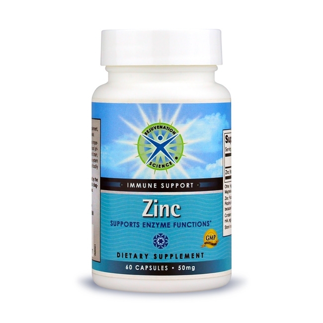 Zinc; Rejuvenation Science; 60 caps; 50 mg